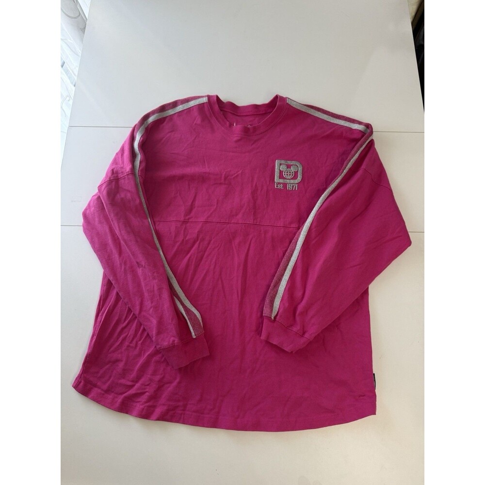 Walt Disney World Disney Parks Spirit Jersey Pink Silver Glitter Size XL
